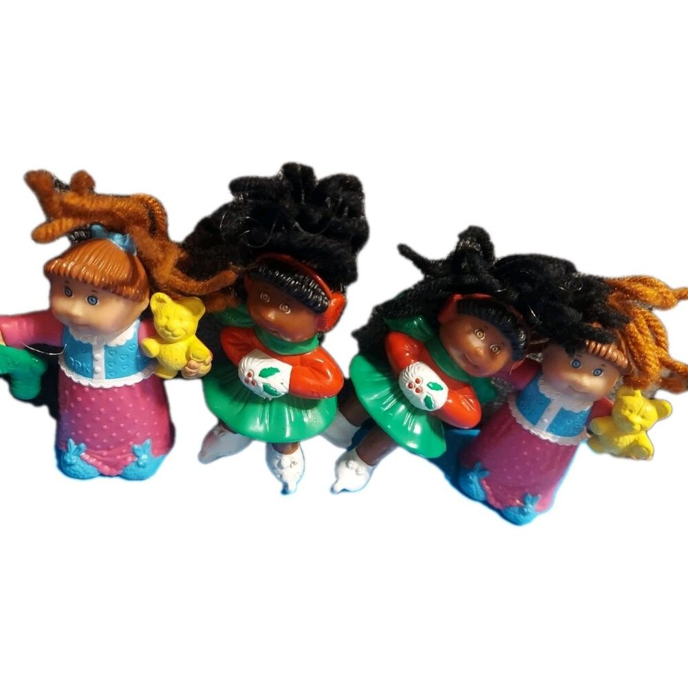 4 Cabbage Patch Kids Figures Yarn Hair 3.5" Tall Plastic PVC Vintage‎ 1990's